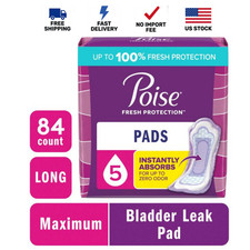 Poise Incontinence Pads Women 5 Drop Maximum Absorbency Long 84 Count