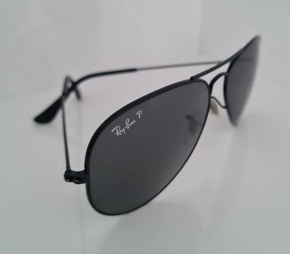 Ray-Ban Large Metal Aviator Sunglasses RB 3025 Black Polarized, photo 4 of 5