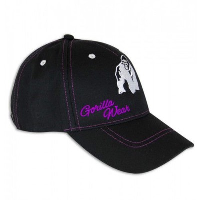 (22) Gorilla Wear Lady Logo Cap Black Purple Damen Kappe Fitness Bodybuilding