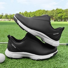 Waterproof Golf Shoes Men Spikeless Golf Sneakers Outdoor Walking Footwear Black