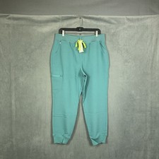 Figs Scrub Pants Womens Size XL PETITE Color MRI Teal High Waisted Zamora