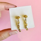 <!--F#f_0-->18K Yellow Gold Plated Genuine Citrine White Topaz 925 Sterling Silver Earrings<!--F/-->