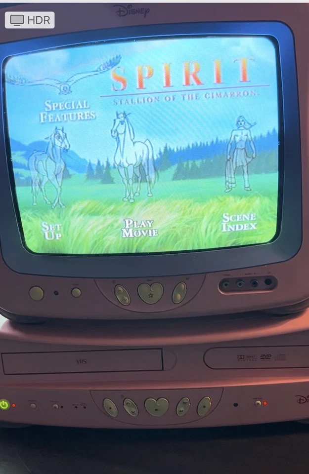 Disney Princess Pink 13" TV DVD/VHS Combo - DT1350- Works Great! - Image 2 of 4