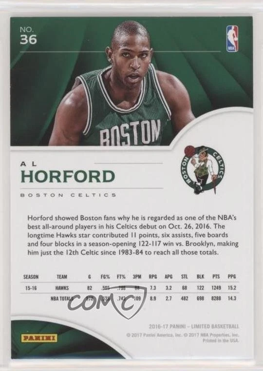 2016-17 Panini Limited Al Horford #36 - Image 2 of 2