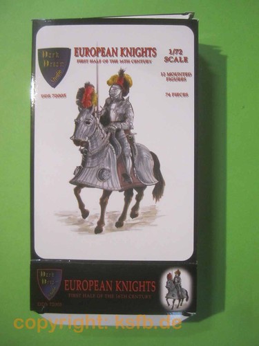 1:72 DDS #72005 Mittelalter Europa Ritter zu Pderd in Rüstung Knights Figuren