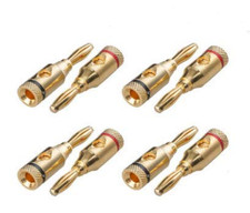4 Pairs Gold Plated Speaker Banana Plugs   Open Screw Type Connector for Speaker