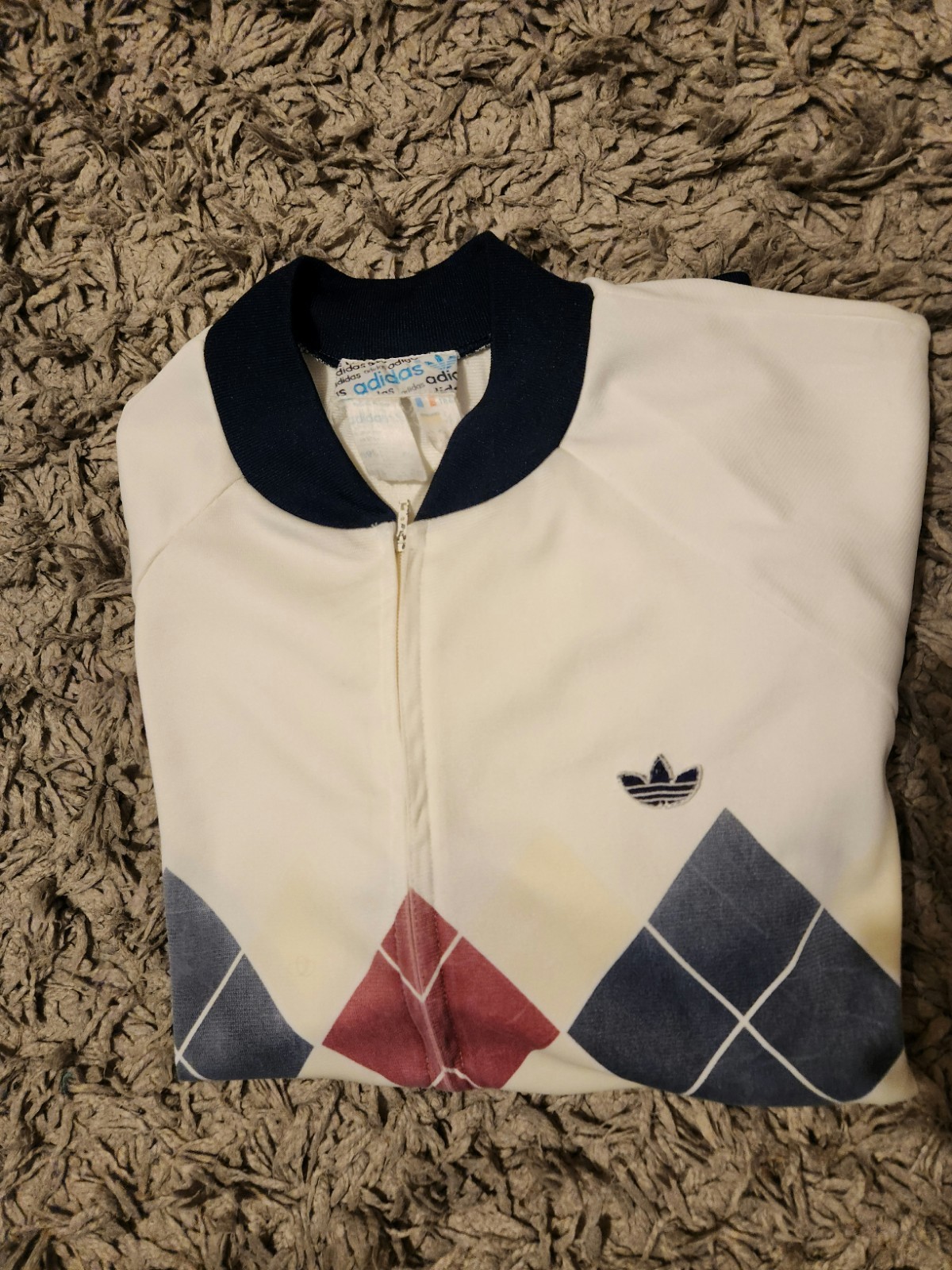 Adidas Ivan Lendl Full Zip Tennis Track Top Argyle Vintage 80s Size Medium image 2