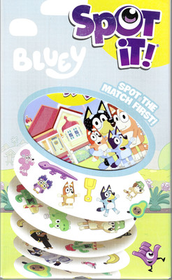 Spot It! Bluey Eco Blister Card Game Zygomatic Bingo Bandit Chilli Family Party
