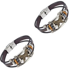 2 Count Goth Bracelet Dress Jewellery for Women Cuff Bracelets Folk Style
