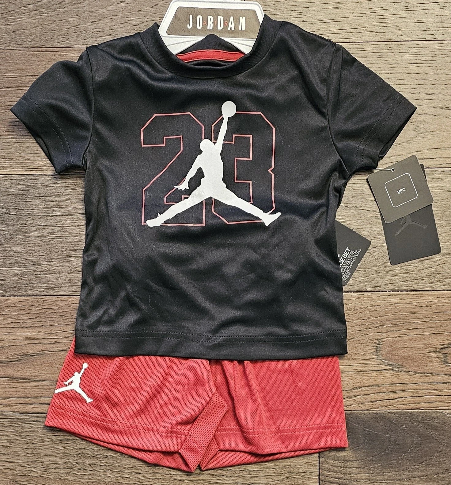 Toddler Boy Size 2T 2-Piece Shorts Set Nike Air Michael Jordan Black Red New