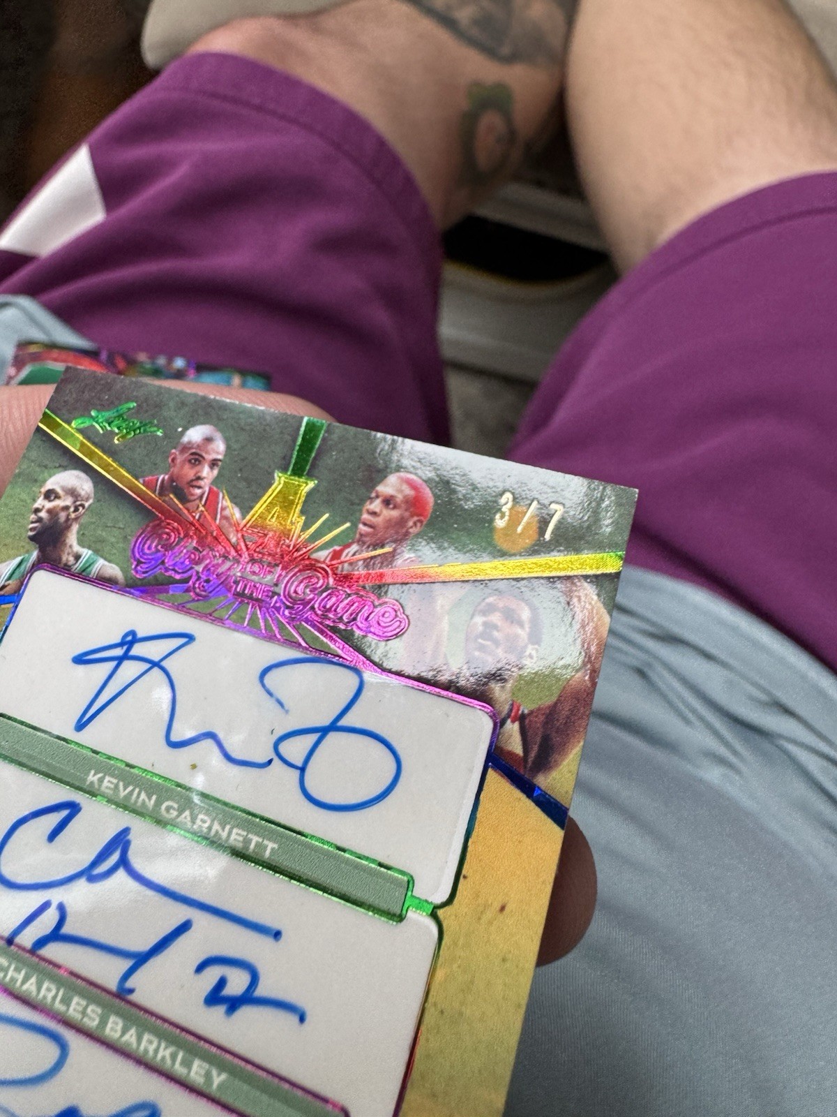 Leaf 2025 Glory of the Game 4G-2 Garnett/Barkley/Rodman/Hayes Auto Insert /7 SSP view 2