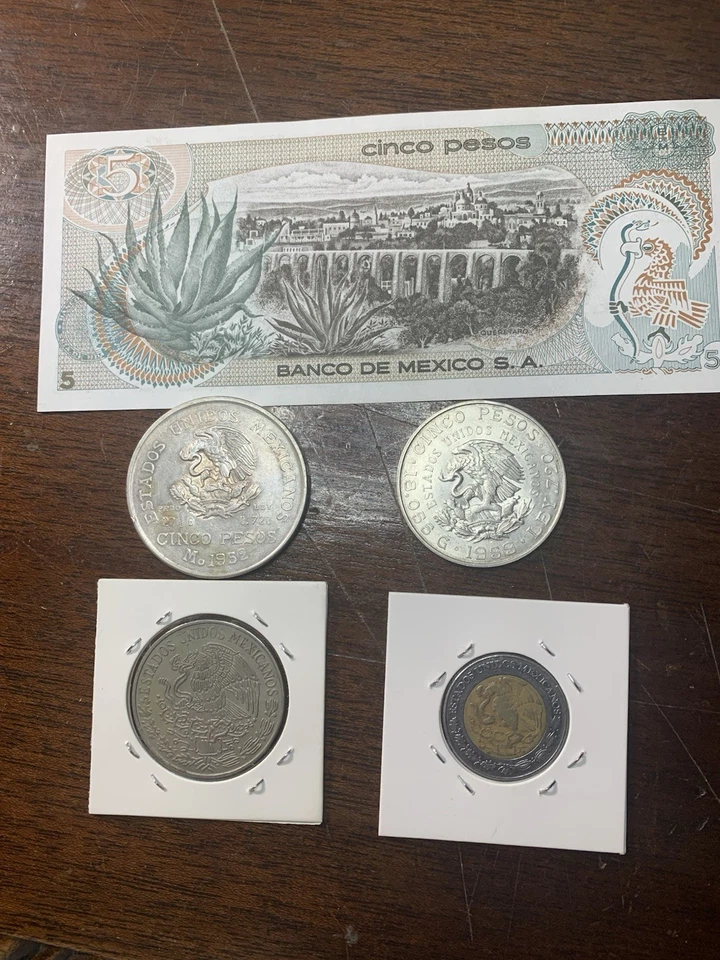 Lote de 5 pesos mexicanos Foto 3 de 3