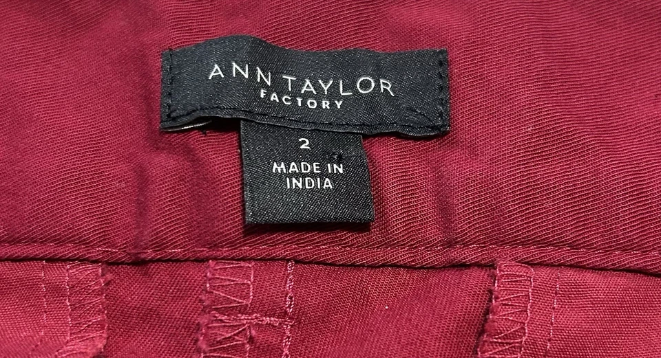 Pantalones Cortos Ann Taylor Devin Fit Bermuda Caminar Rojo Talla 2 Viaje Crucero 10” Entrepierna Foto 3 de 4