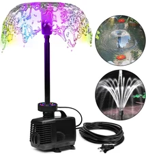 45W 792 GPH LED Pond Pump with Fountain Kit (3000L/H), Submersible Garden Water 