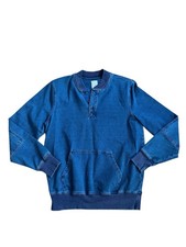 Brooks Brothers Mens Cotton Stretch Baseball Collar Sweatshirt Blue L