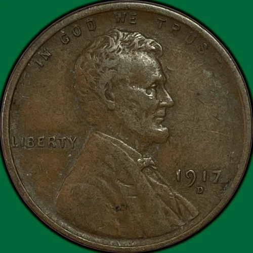 1917-D Lincoln Wheat Cent Extremely Fine XF Coin #36773