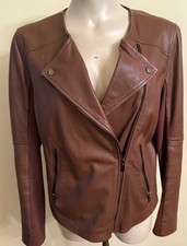 Bagatelle Womens Moto Jacket Brown Genuine Le...