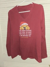 Life Is Good Womens Crusher Tee Christmas Size Large L