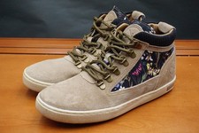 Inkkas Monterey Trekk Shoes Women Size 9 Beige Suede Floral Ankle Bootie Lace Up