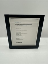 Schuller Funding Lucite Wall Street Paper Weight Tombstone JP Morgan 1990