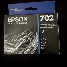 Genuine Epson 702 Black Ink Cartridge T702120 Standard Capacity EXP 06/2024 New