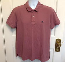 Brooks Brothers 1818 Performance Polo Shirt Men  s Large Pink Slim Fit 100 Cotto