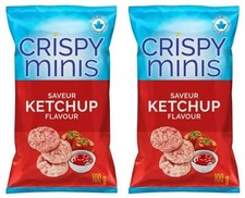 Quaker Chrupiące minis Smak ketchupu Brązowe chipsy ryżowe, 100g (2 opakowania)