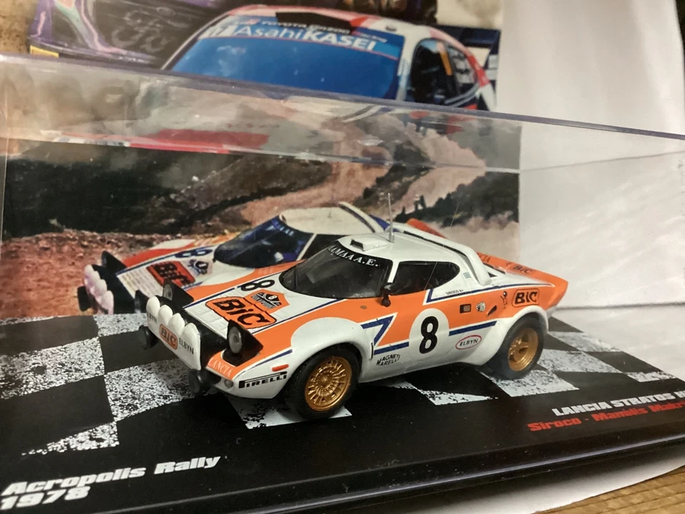 IXO LANCIA STRATOS HF RALLY ACROPOLIS 1978   in Metallo 1/43 + Booklet - Immagine 2 di 4