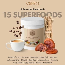 Vorgaccino Organic Superfood Blend Coffee Booster 33 Servings 5.92oz