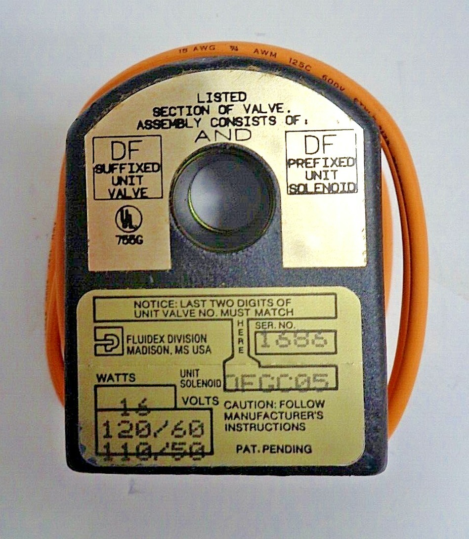 Parker DFGC5 Solenoid, 120V, 60Hz, 16W (I3)