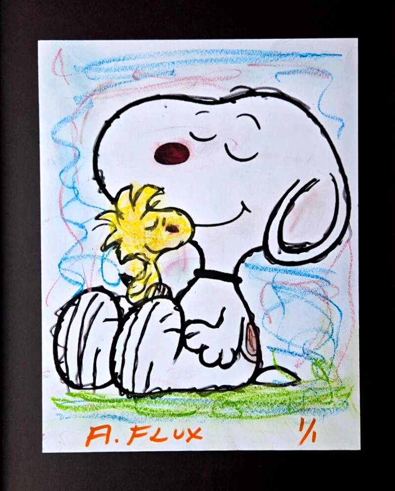 🔥 Aidan Flux Snoopy Loves You | Arte icônica de mídia mista 1/1 certificado de autenticidade assinado à mão - Imagem 3 de 4
