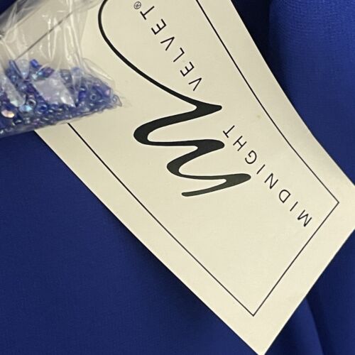 Midnight Velvet Duster Jacket Womens Size 2X Royal Blue Sequins Sheer Formal - Picture 4 of 7