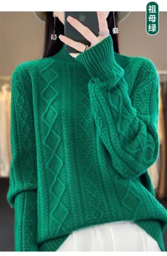 Women Sweater Wool Turtleneck Cashmere Knitwaer Casual Pullover Tops - Picture 20 of 36