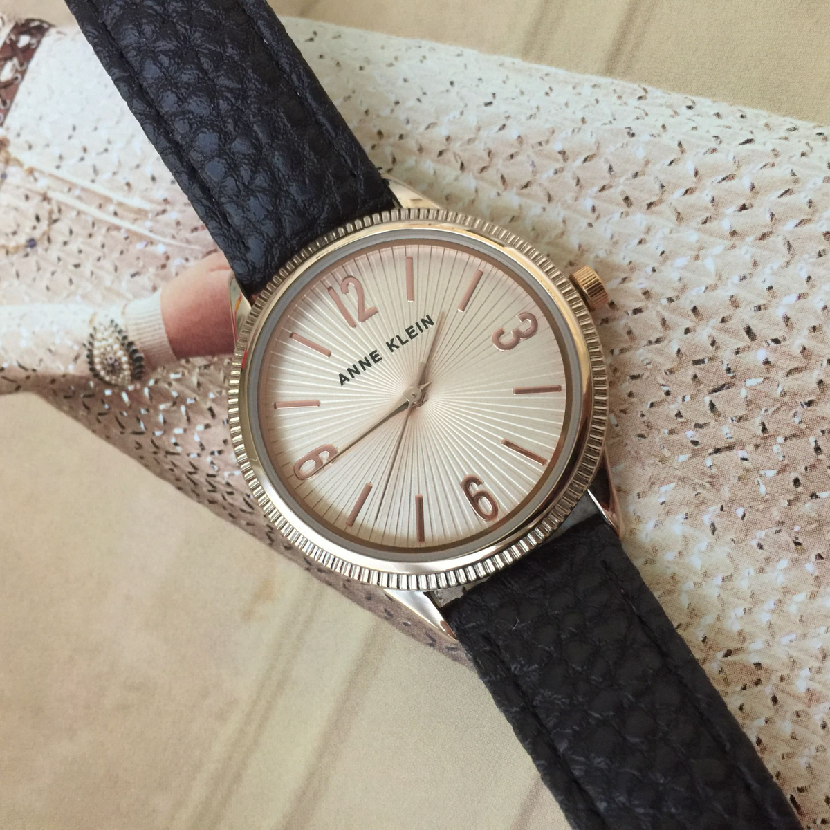 Anne Klein Ladies Analog Watch 26mm Navy Dial Silver Band 