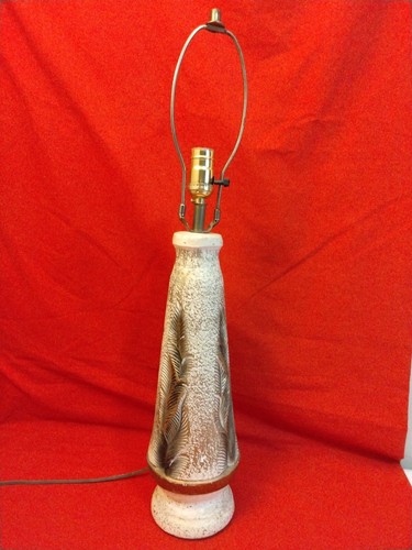 Vintage Mid Century Chalkware / Plaster Table Lamp - 27.5"