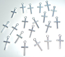20 PIECES Cross Charms, Silver Color, Christian Jewelry Making Beading Supplies