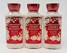 3 BATH & BODY WORKS JAPANESE CHERRY BLOSSOM NOURISHING LOTION CREAM HAND 8 OZ