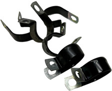 (Qt:75) Parker CL-19 Loop Hose Clamp Vinyl/rubber Dip, 3/4"w 3/8” hole, 1.125”