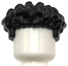 Lego New Black Minifigure Hair Male Coiled with Short Straight Sides