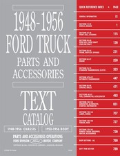 1948 - 1956 Ford Truck Parts Accessories Catalog Set - Text Illustrations
