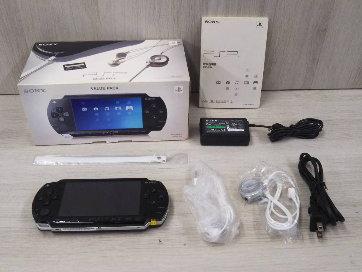 SONY PlayStation Portable PSP Value Pack PSP-1000K Black Used from Japan F/S