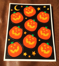 Hallmark Vintage Stickers Halloween Jack-o-lanterns Stars 