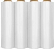 18" x 1500FT 80 Gauge Pallet Wrap Stretch Film Shrink Hand Wrap 1500' 4 Rolls
