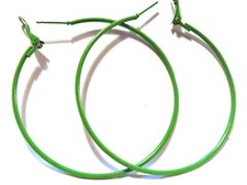 LARGE 3.5 INCH HOOP EARRINGS CIRCLE THIN HOOPS ASSORTED COLOR HOOPS