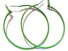 LARGE 3.5 INCH HOOP EARRINGS CIRCLE THIN HOOPS ASSORTED COLOR HOOPS