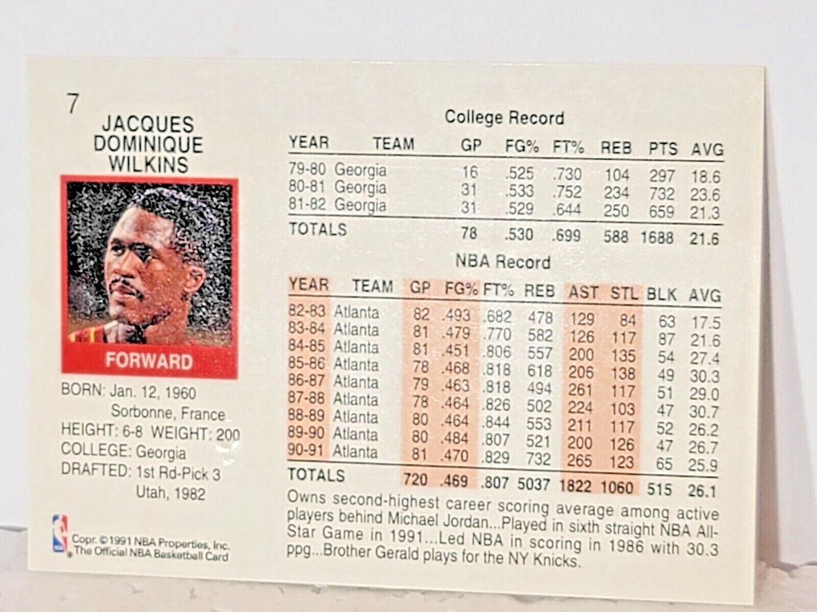 Dominique Wilkins NBA Hoops Card 1991 EBay