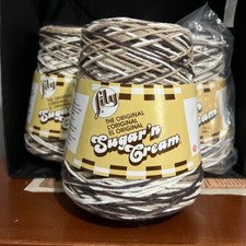 Lily Sugar'n Cream Cotton Cone Yarn, 14 oz, Chocolate Ombre, 3 Cones