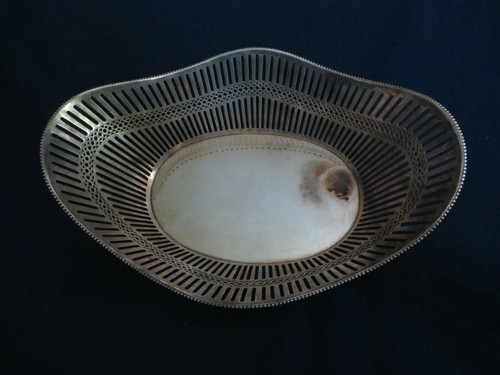 .833 SILVER BREAD BASKET W/ PEARL RIM, L. MARCELIS, SCHOONHOVEN NETHERLANDS 1940 - Picture 4 of 11