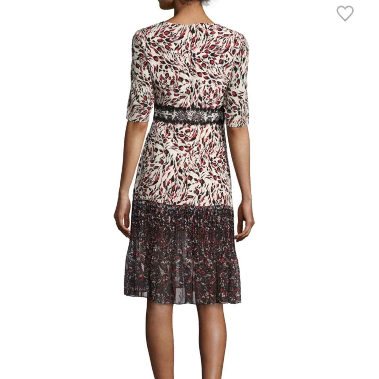 SALONI Leopard + Lace Vera Midi Dress 