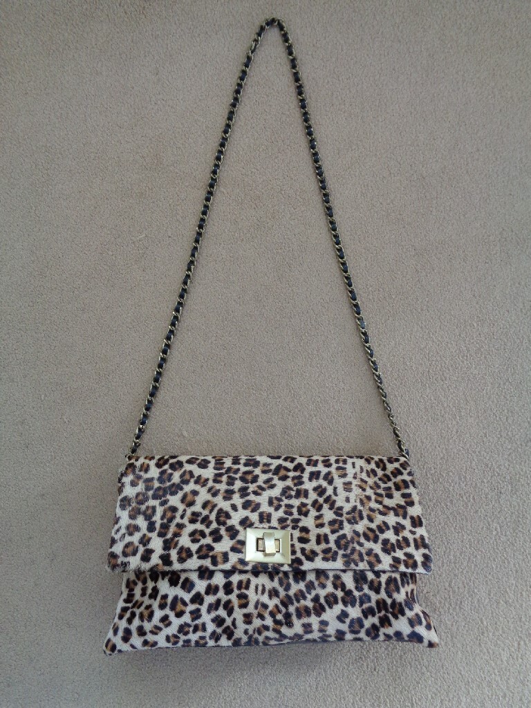 FENN WRIGHT MANSON BROWN MULTI LEOPARD PRINT FAUX… - image 1